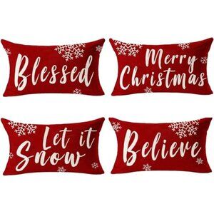 Christmas Holiday Decorative Throw‎ Pillow Covers - Covers Only - 4 Covers - New